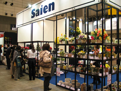 埼玉園芸市場は、生産者とコラボして旬なものを旬なうちに提供したいとして、鉢花の売り方を提案。あわせてオリジナルの鉢のバラエティーも紹介