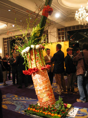 生産者から提供の花でディスプレー